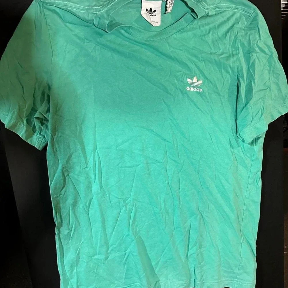 Adidas Originals Trefoil T-Shirt Mens Medium Teal Green Short Sleeve Cotton Tee